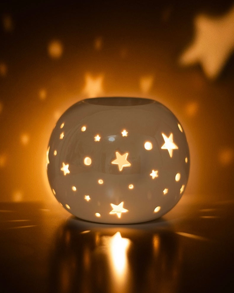 Quemador Iridiscente Estrellas | Blanco.