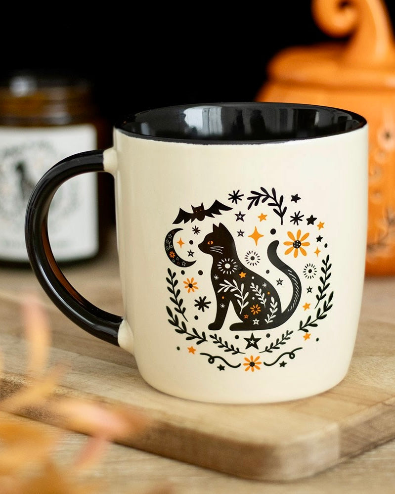 Taza Gato Folk | Un café con un toque de magia.