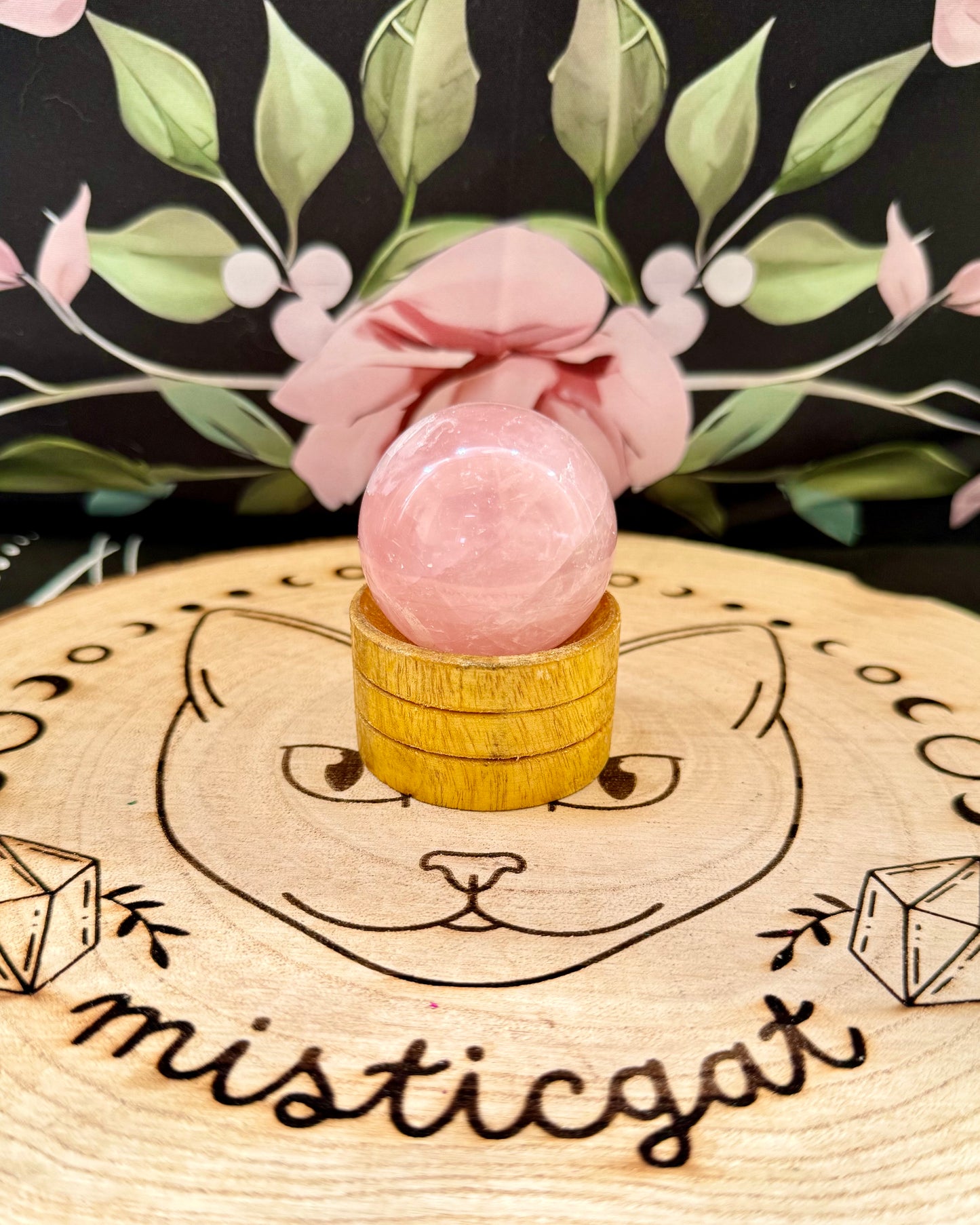 Esfera de Cuarzo Rosa 40mm | Amor, Sanación y Armonía.