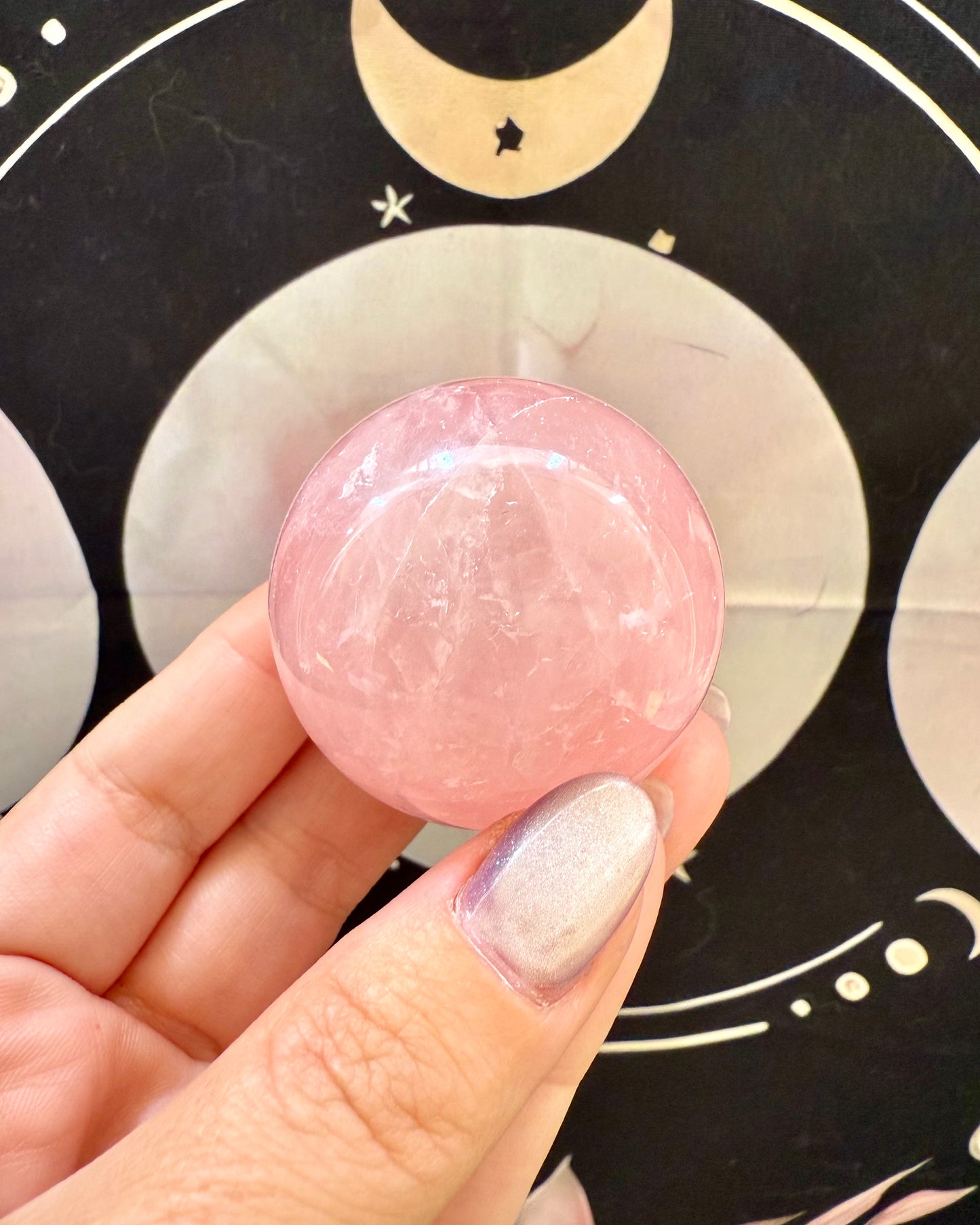 Esfera de Cuarzo Rosa 40mm | Amor, Sanación y Armonía.