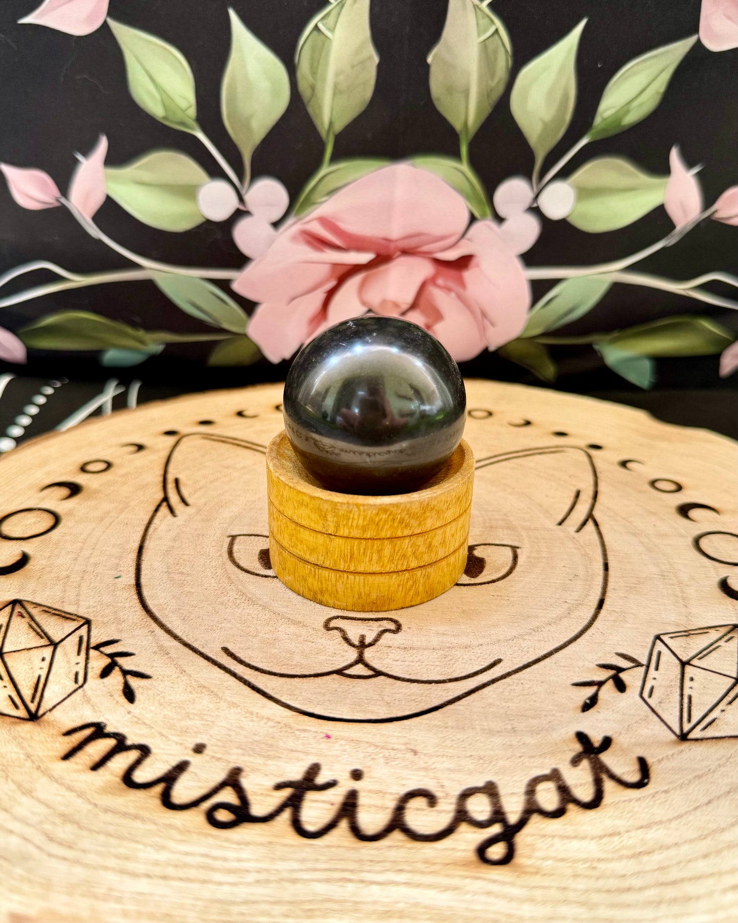 Esfera de Turmalina Negra 40mm | Protección, Enraizamiento y Fuerza.