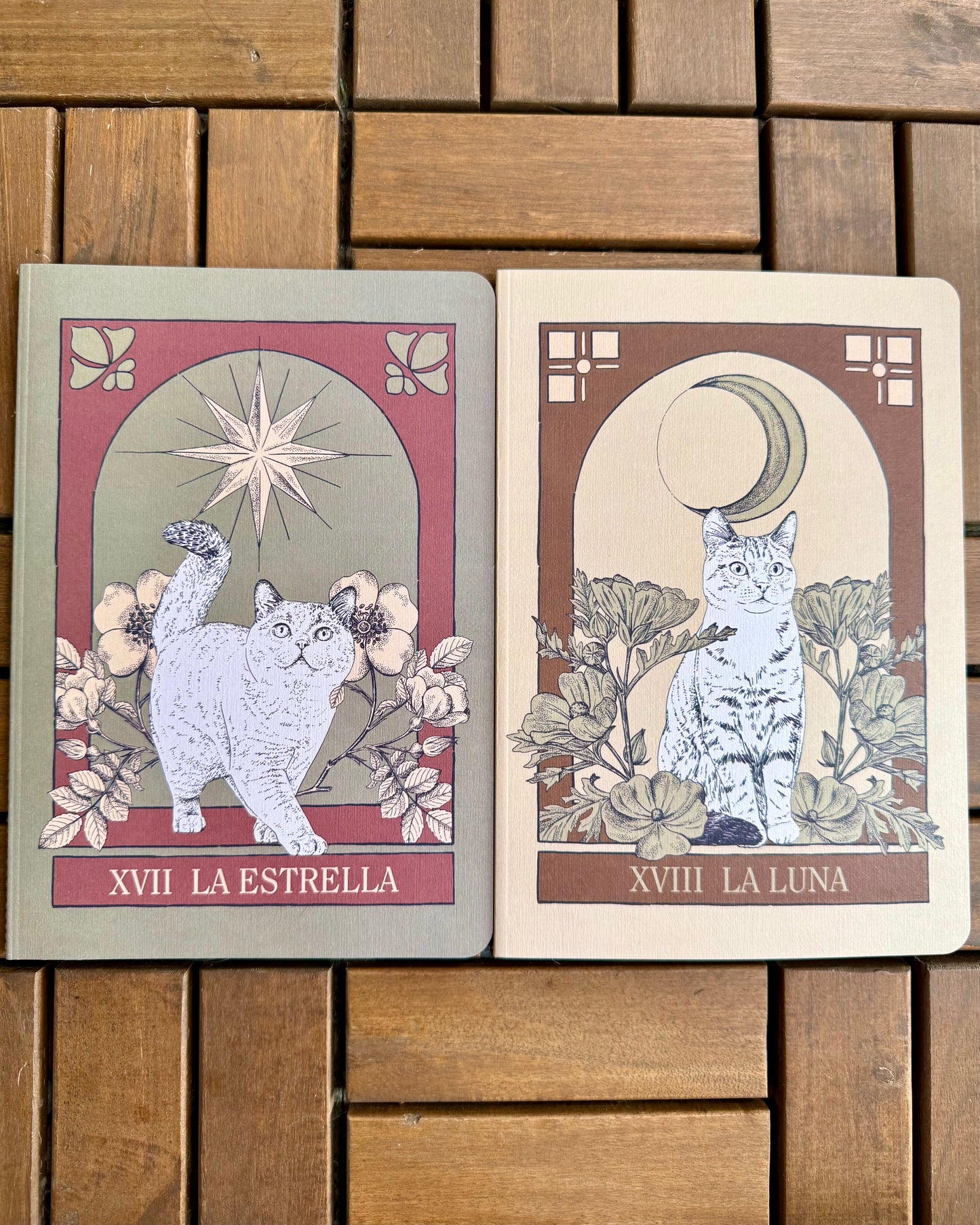 Pack de Cuadernos Tarot Gato | La Luna y La Estrella.