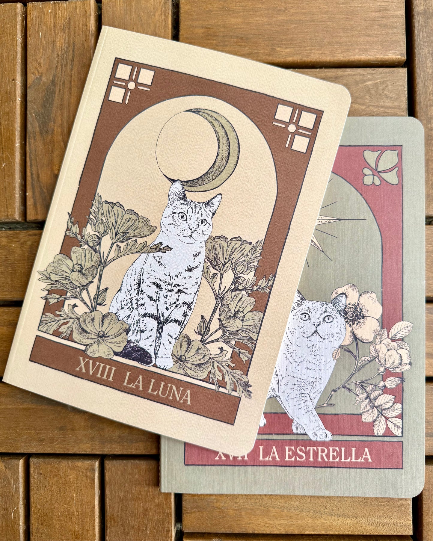 Pack de Cuadernos Tarot Gato | La Luna y La Estrella.