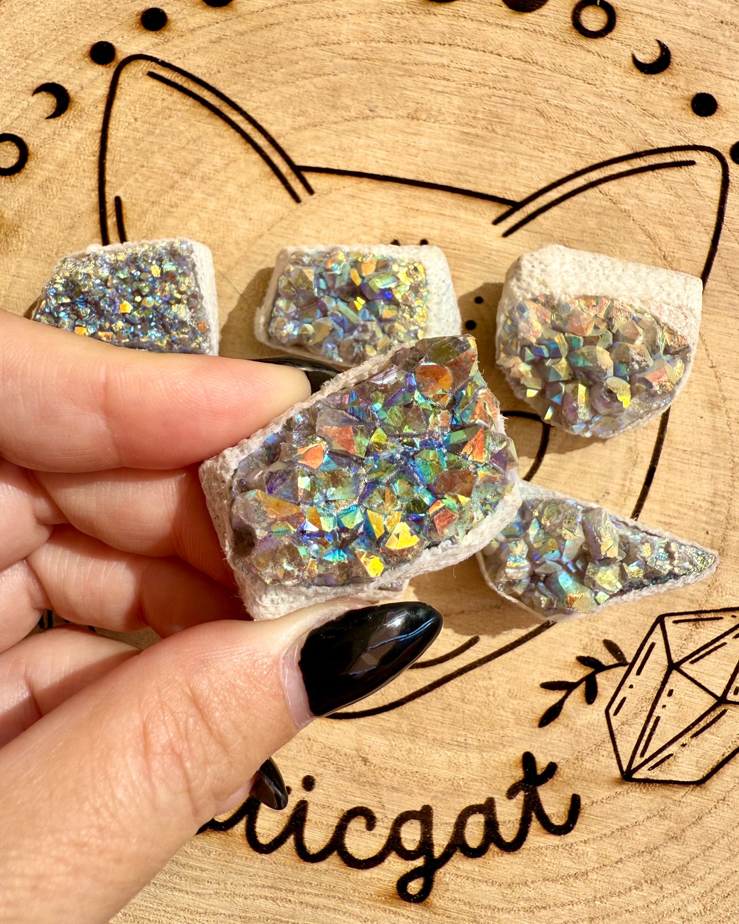 Drusas de Cuarzo Ahumado Aura | Protección luminosa y magia transformadora.