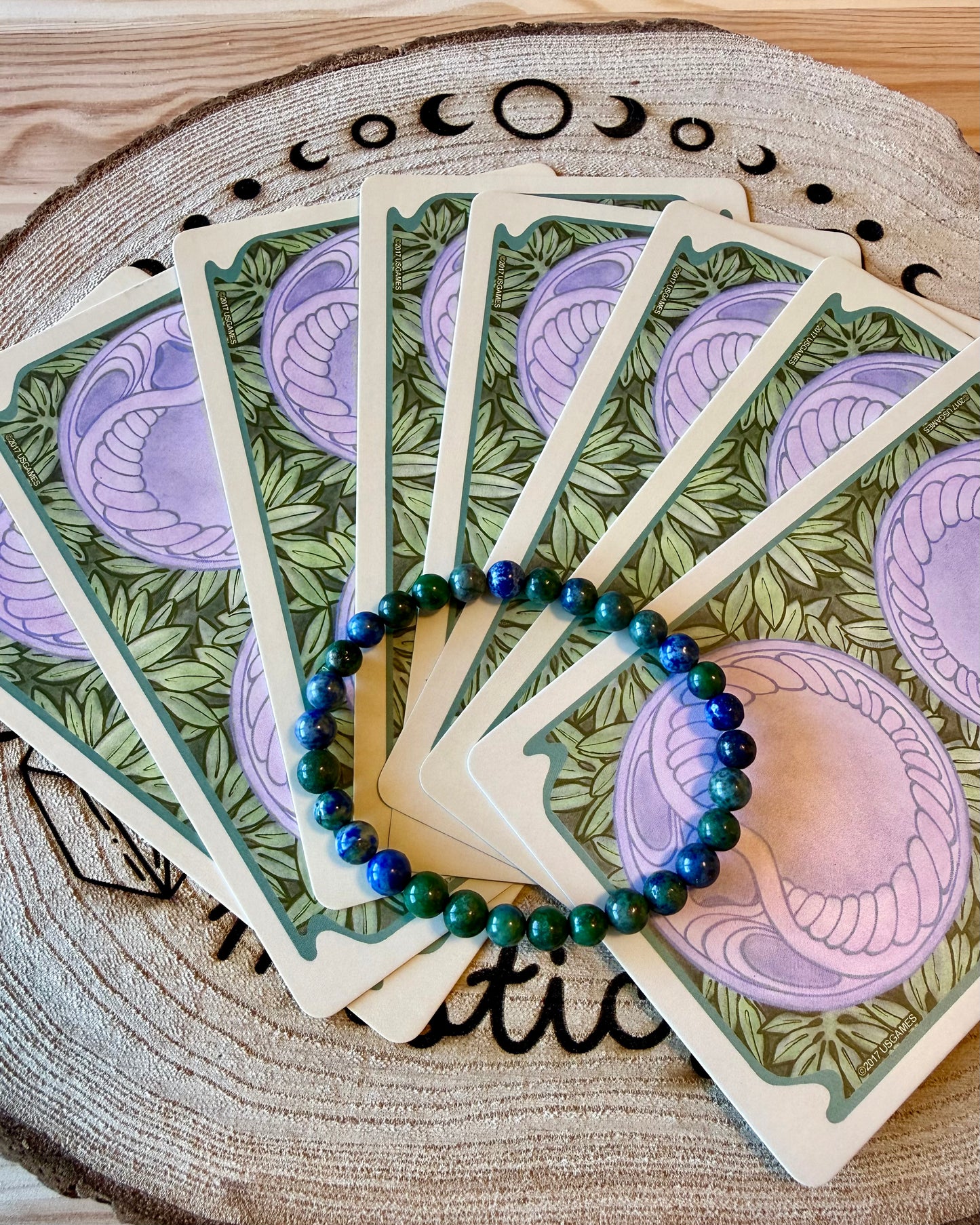 Pulsera de Azurita 6mm | Intuición, Claridad y Expansión.