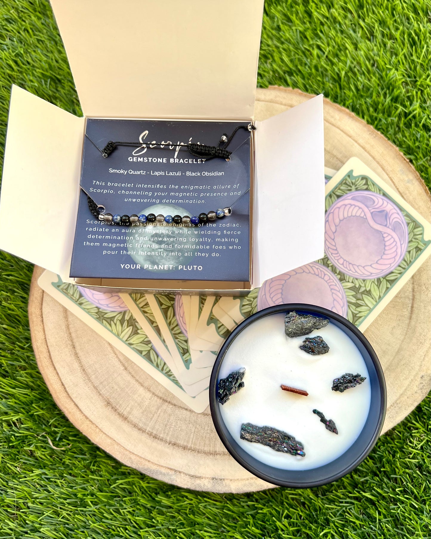 Vela Zodiacal + Pulsera Minerales | Energía y Armonía para tu signo