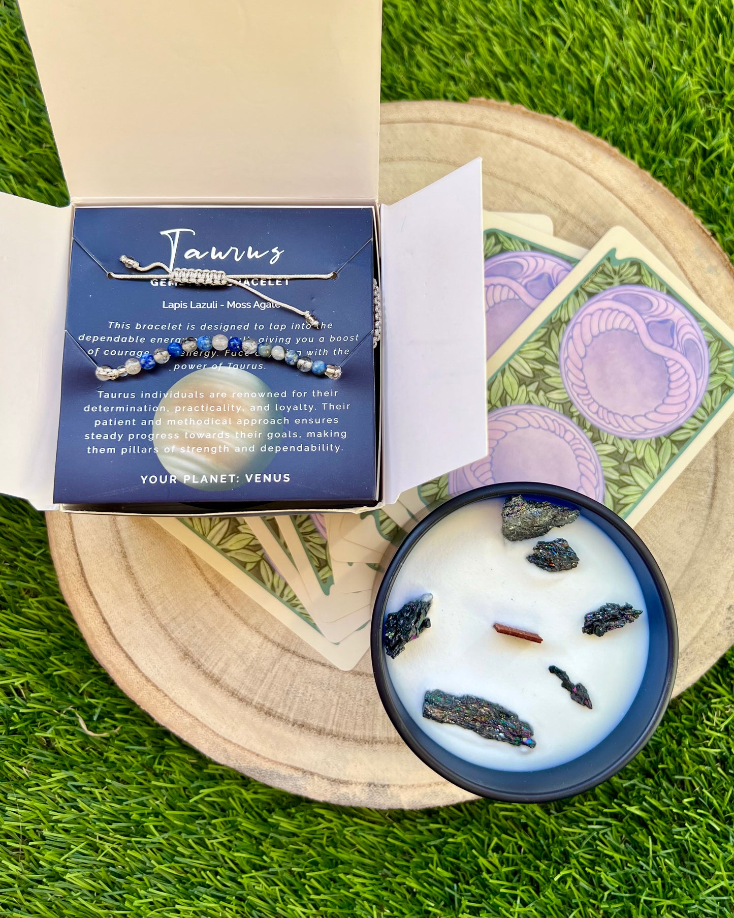 Vela Zodiacal + Pulsera Minerales | Energía y Armonía para tu signo