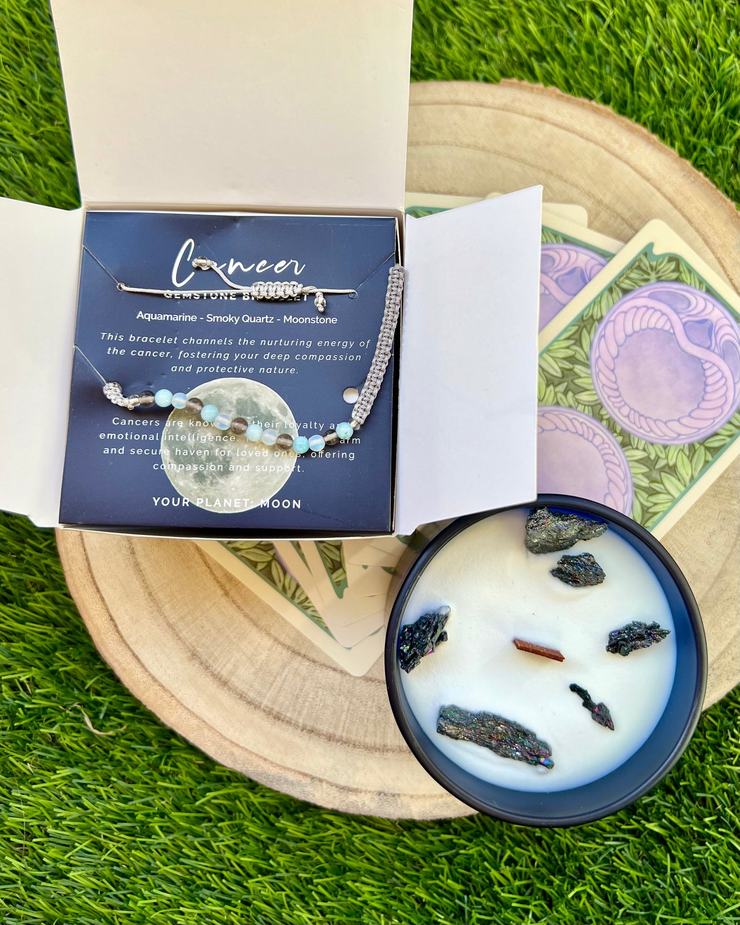 Vela Zodiacal + Pulsera Minerales | Energía y Armonía para tu signo