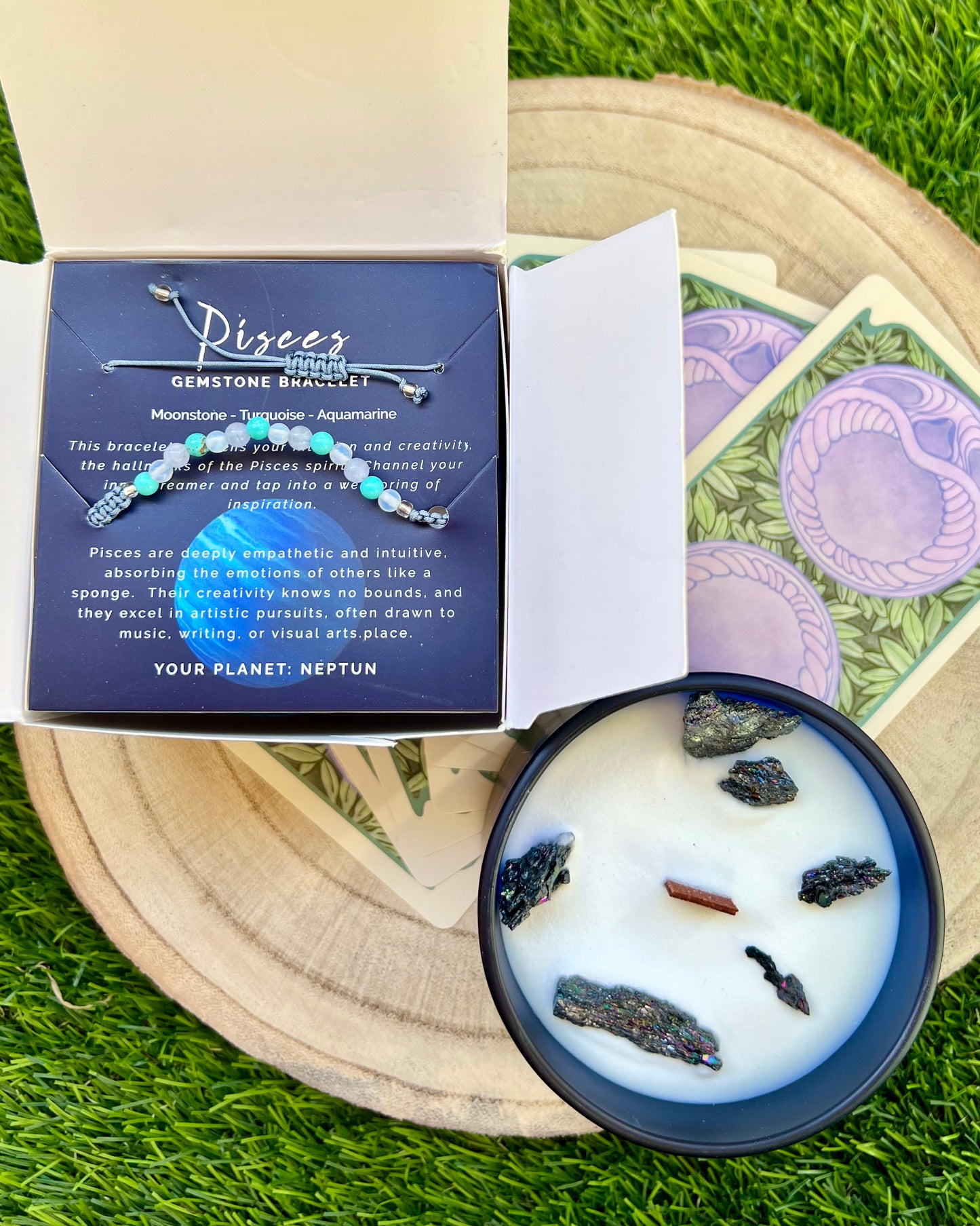 Vela Zodiacal + Pulsera Minerales | Energía y Armonía para tu signo