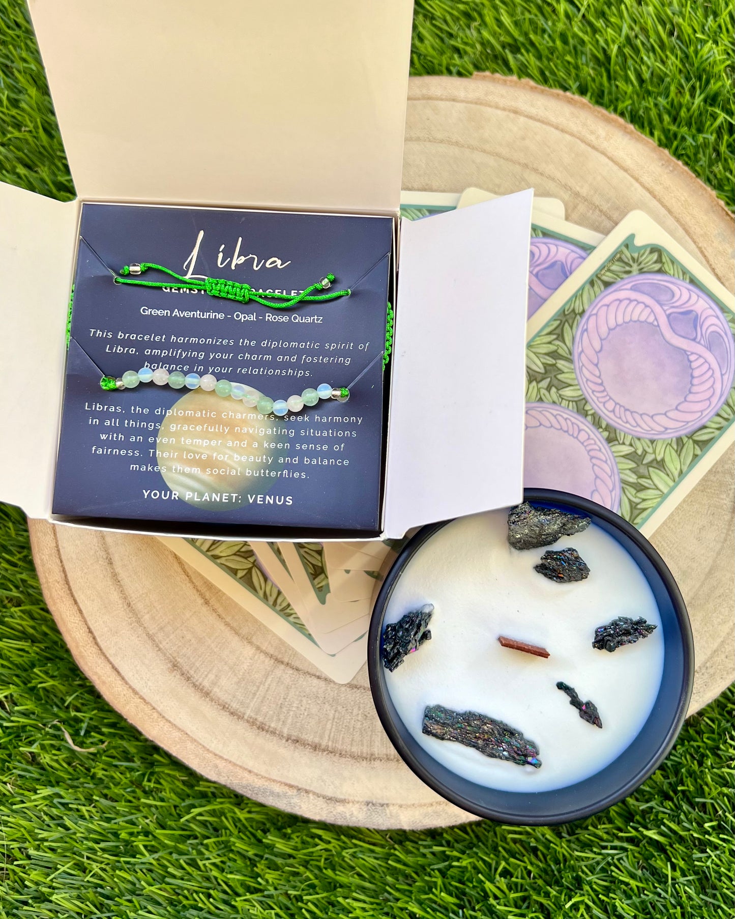 Vela Zodiacal + Pulsera Minerales | Energía y Armonía para tu signo