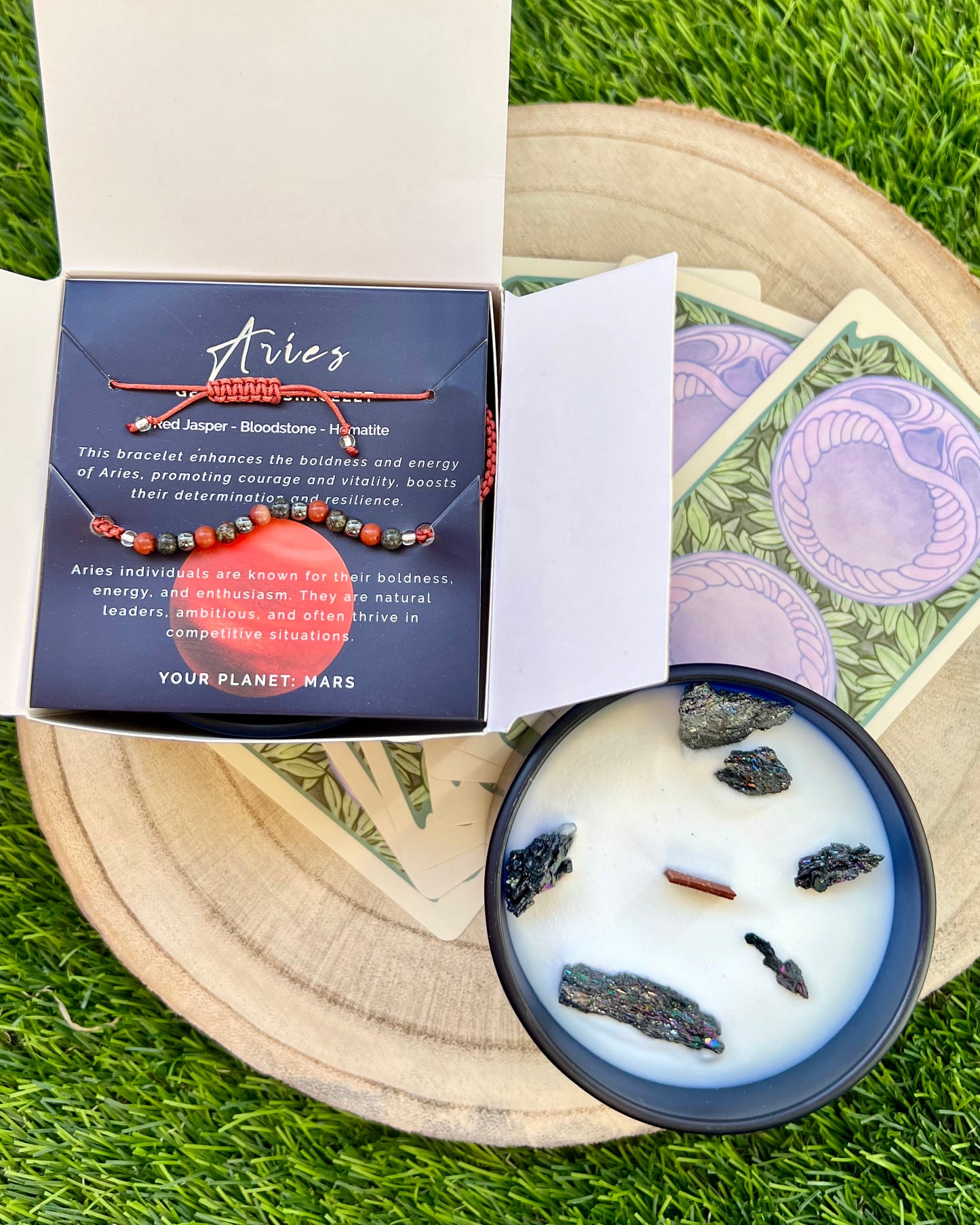 Vela Zodiacal + Pulsera Minerales | Energía y Armonía para tu signo