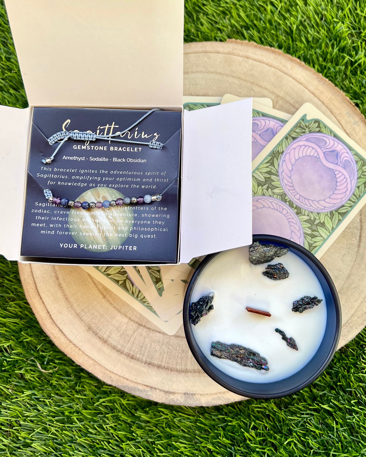 Vela Zodiacal + Pulsera Minerales | Energía y Armonía para tu signo