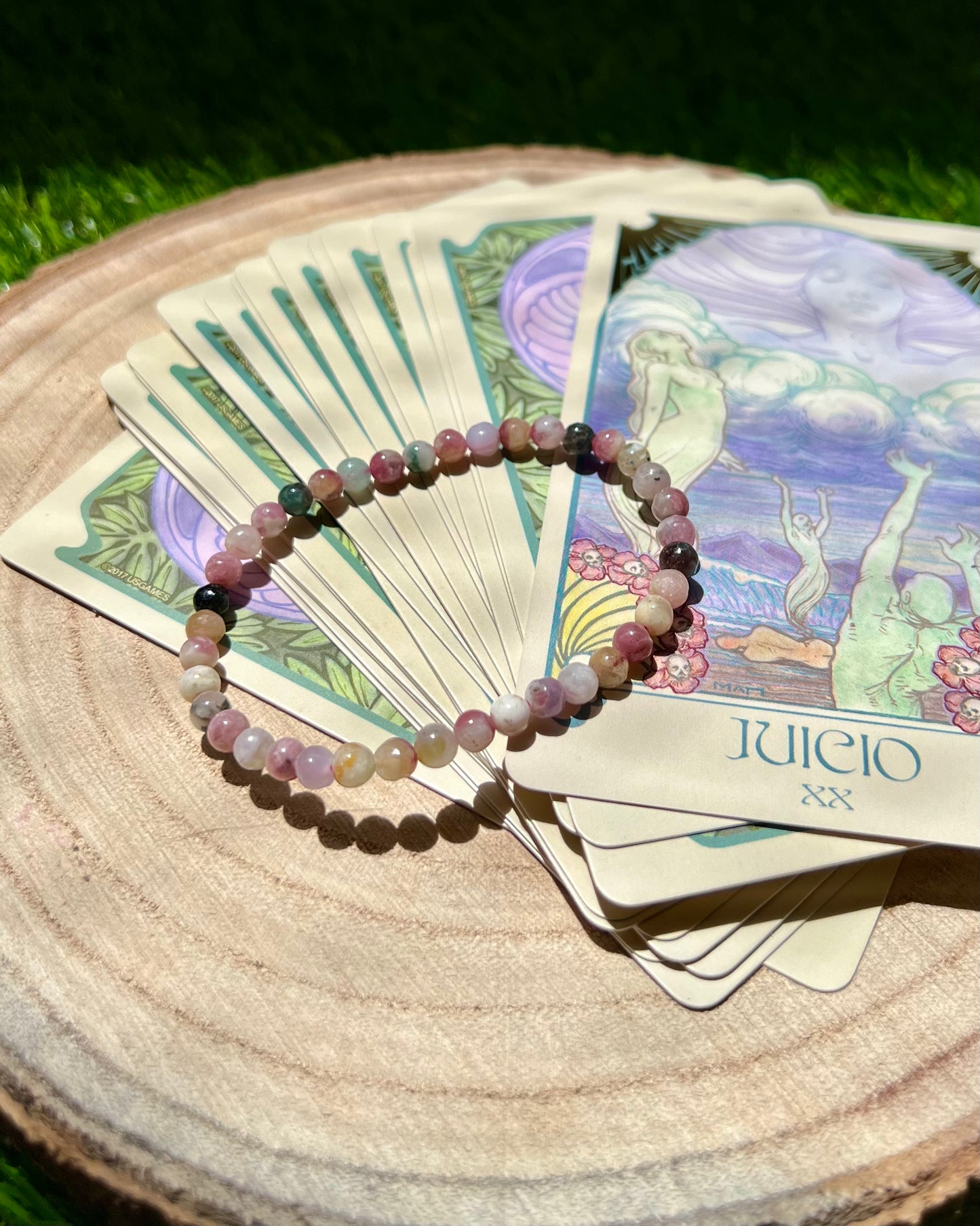 Pulsera Turmalina sandía 6mm | Paz y Amor Universal.