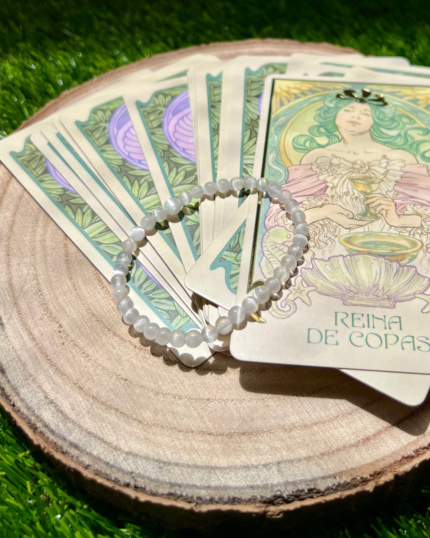 Pulsera Selenita 6mm | Claridad y Paz.