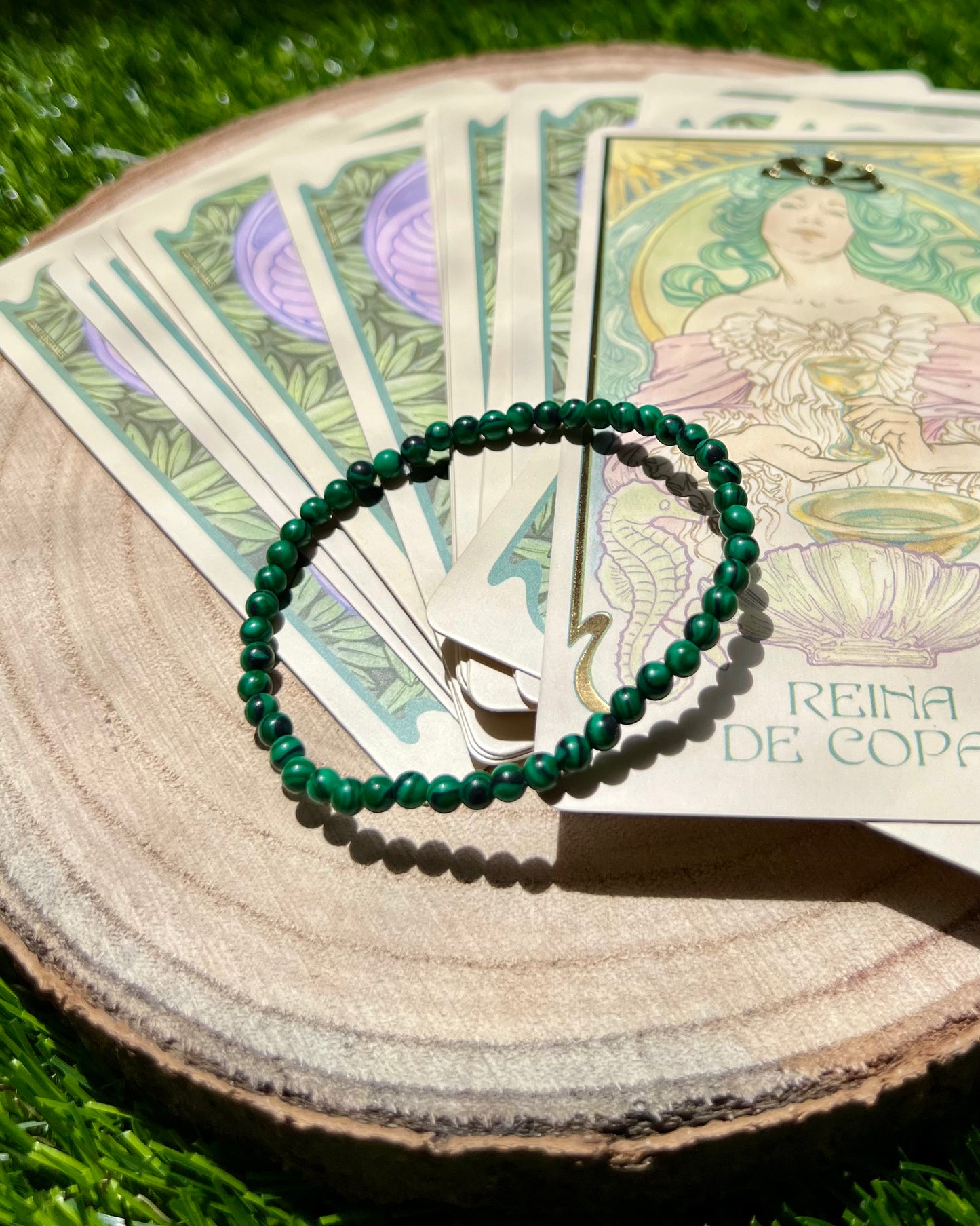 Pulsera Malaquita Natural calidad Extra 4mm | Protección.