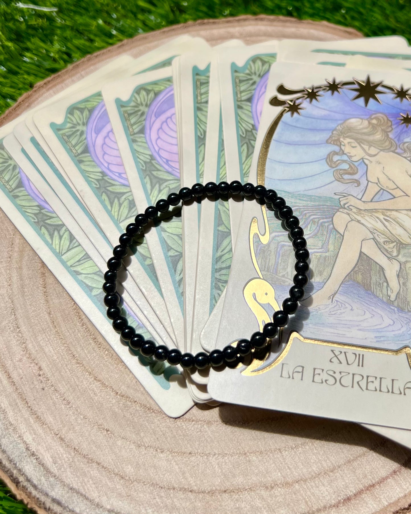 Pulsera Ónix 4mm | Defensa y Alegría.