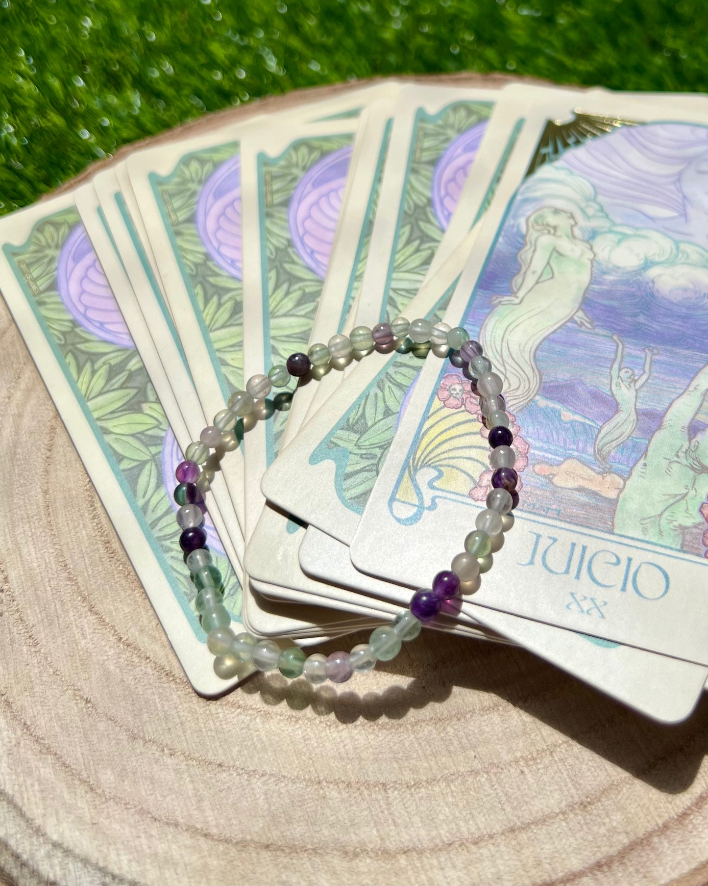 Pulsera Fluorita 4mm | Armonía, Intuición y Protección.