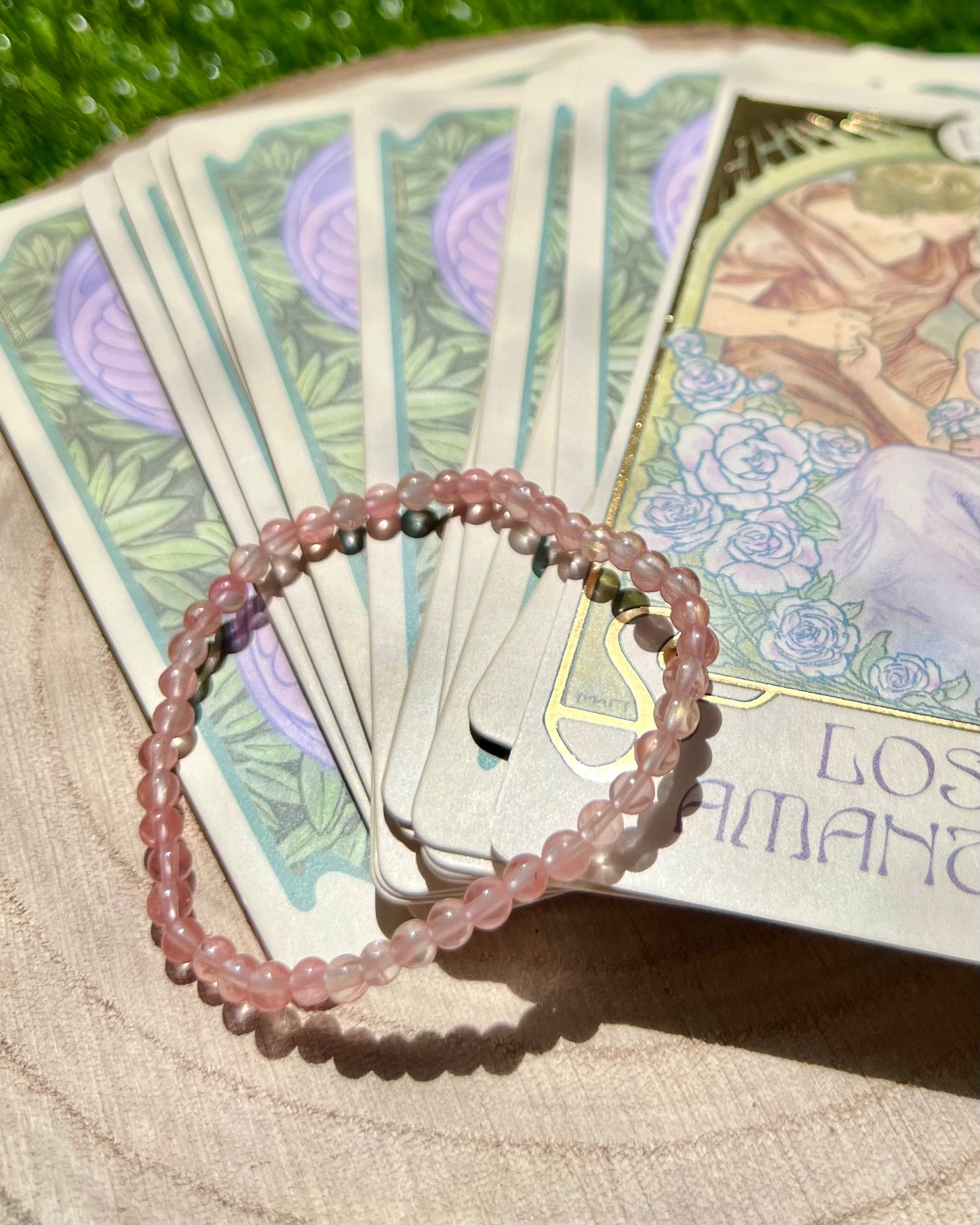 Pulsera Cuarzo cerezo 4mm | Antidepresivo.