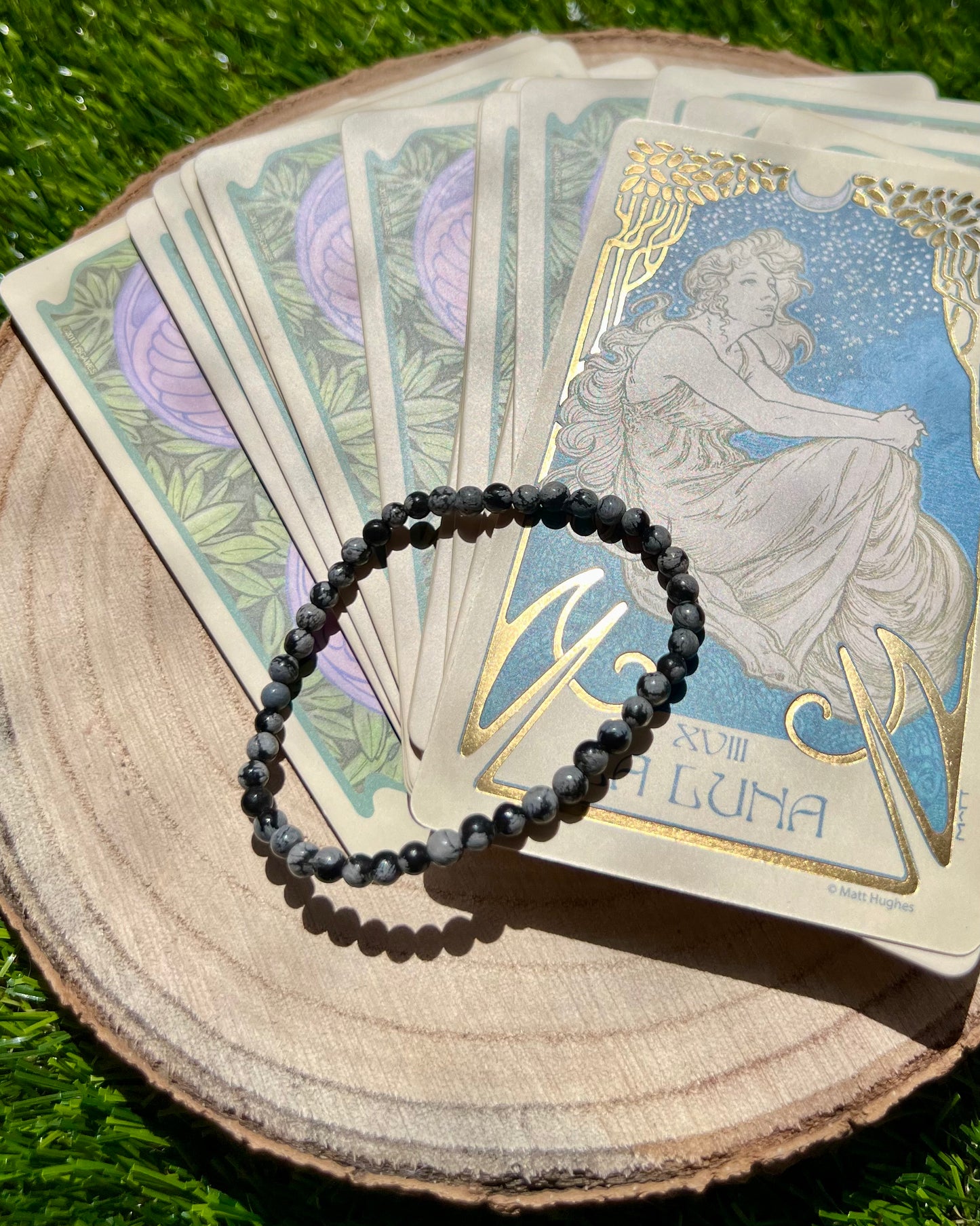 Pulsera Obsidiana nevada 4mm | Protección y Transformación.