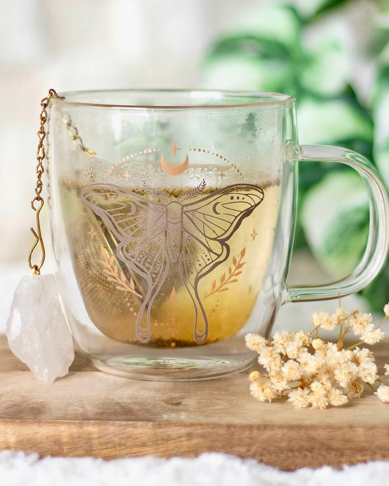 Taza de Cristal Polilla Lunar con filtro de Cuarzo Cristal