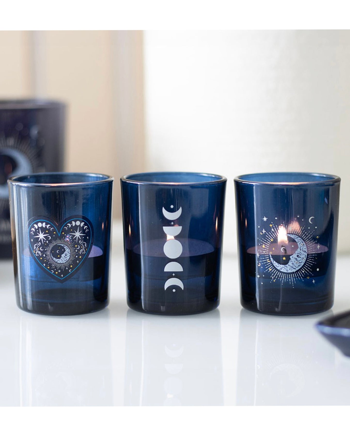 Portavelas Blue Moon | Luz celestial para tus rituales.