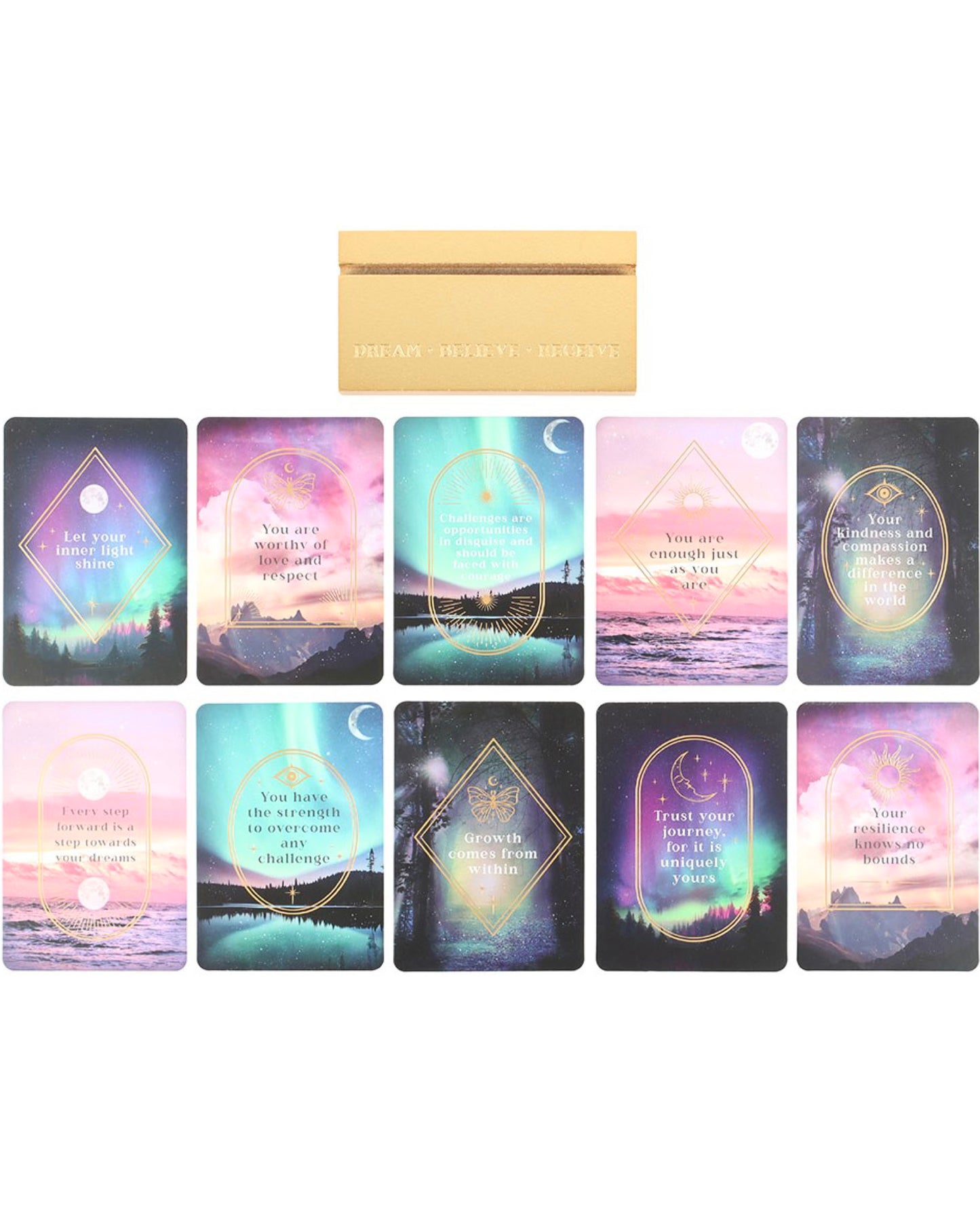 Set Cartas Afirmaciones Etéreas con soporte