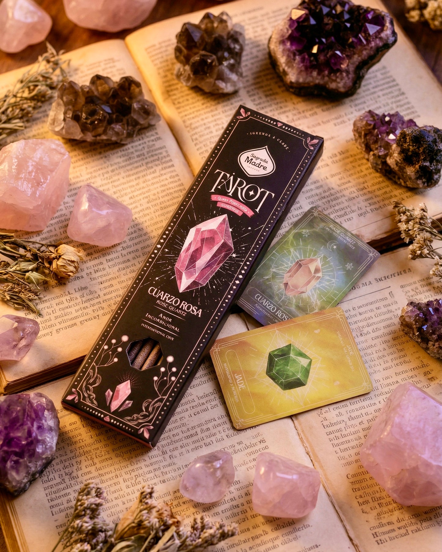 Sagrada Madre Tarot Gemas Cuarzo Rosa | Rosa Silvestre.