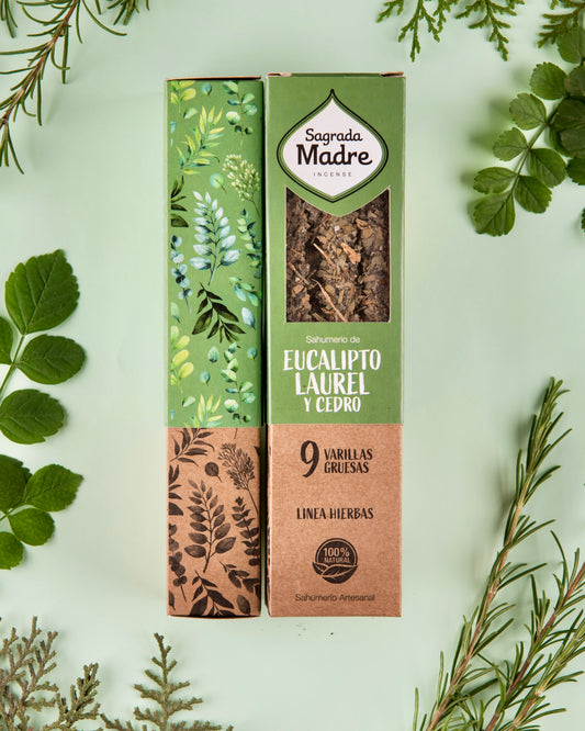 Incienso Sagrada Madre Herbal | Eucalipto, Laurel y Cedro.