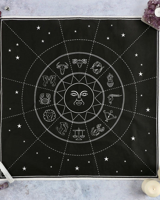 Tapete Altar Rueda Zodiacal | Conexión Cósmica.