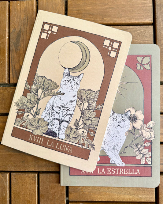 Pack de Cuadernos Tarot Gato | La Luna y La Estrella.