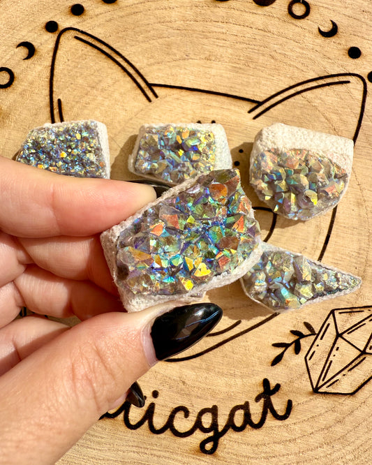 Drusas de Cuarzo Ahumado Aura | Protección luminosa y magia transformadora.