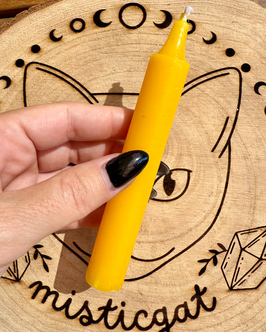 Vela de Color Amarillo | Claridad y Conocimiento.