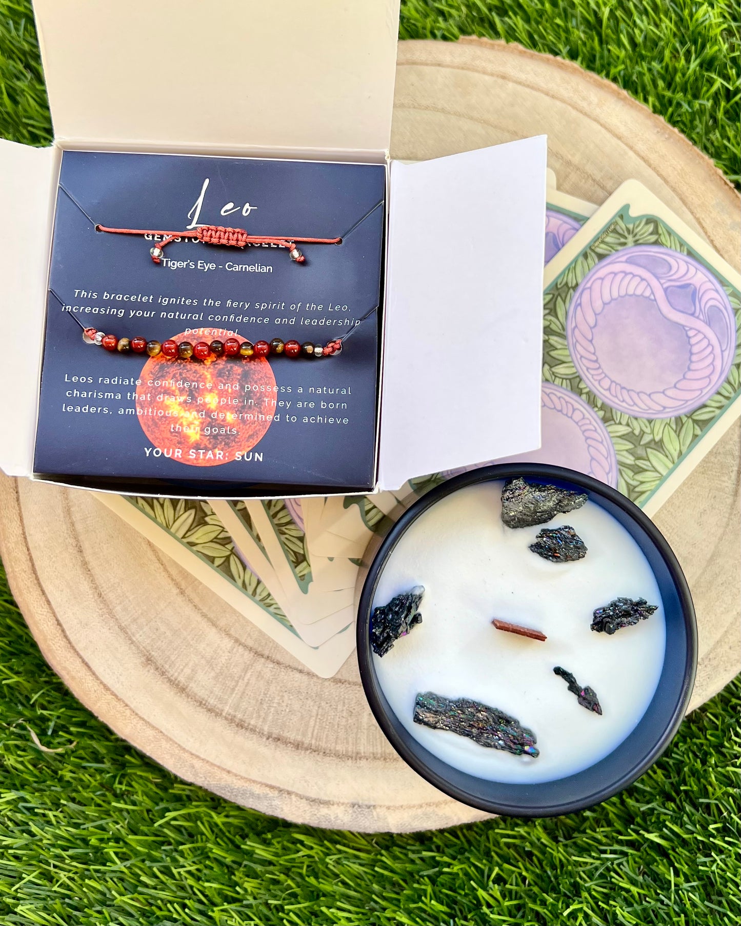 Vela Zodiacal + Pulsera Minerales | Energía y Armonía para tu signo