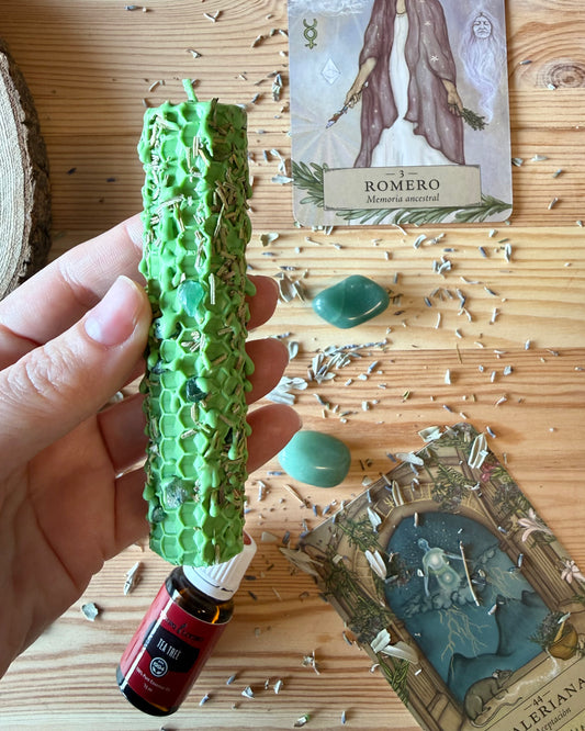 Vela Alquímica Verde | Alquimia del Renacer.