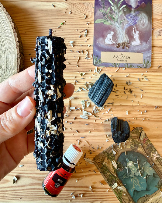 Vela Alquímica Negro | Alquimia de la Sombra Viva.