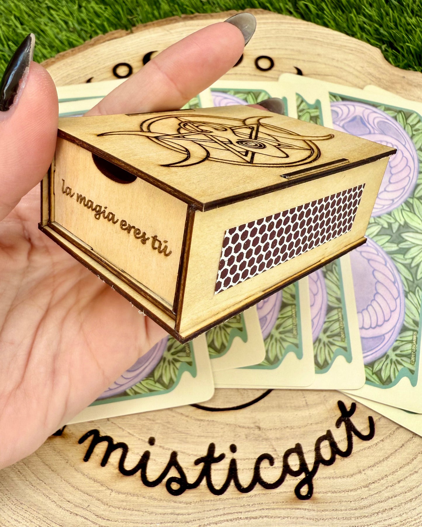 Caja de Cerillas Artesanal | Triple Diosa y Nudo de Bruja.