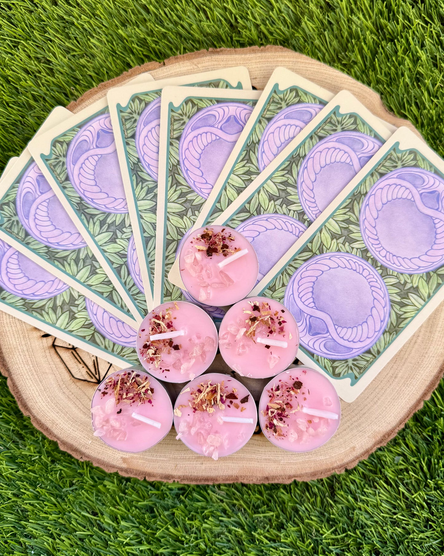 Velas de Té con Rosa y Cuarzo Rosa | Amor Universal y Dulzura del Alma.