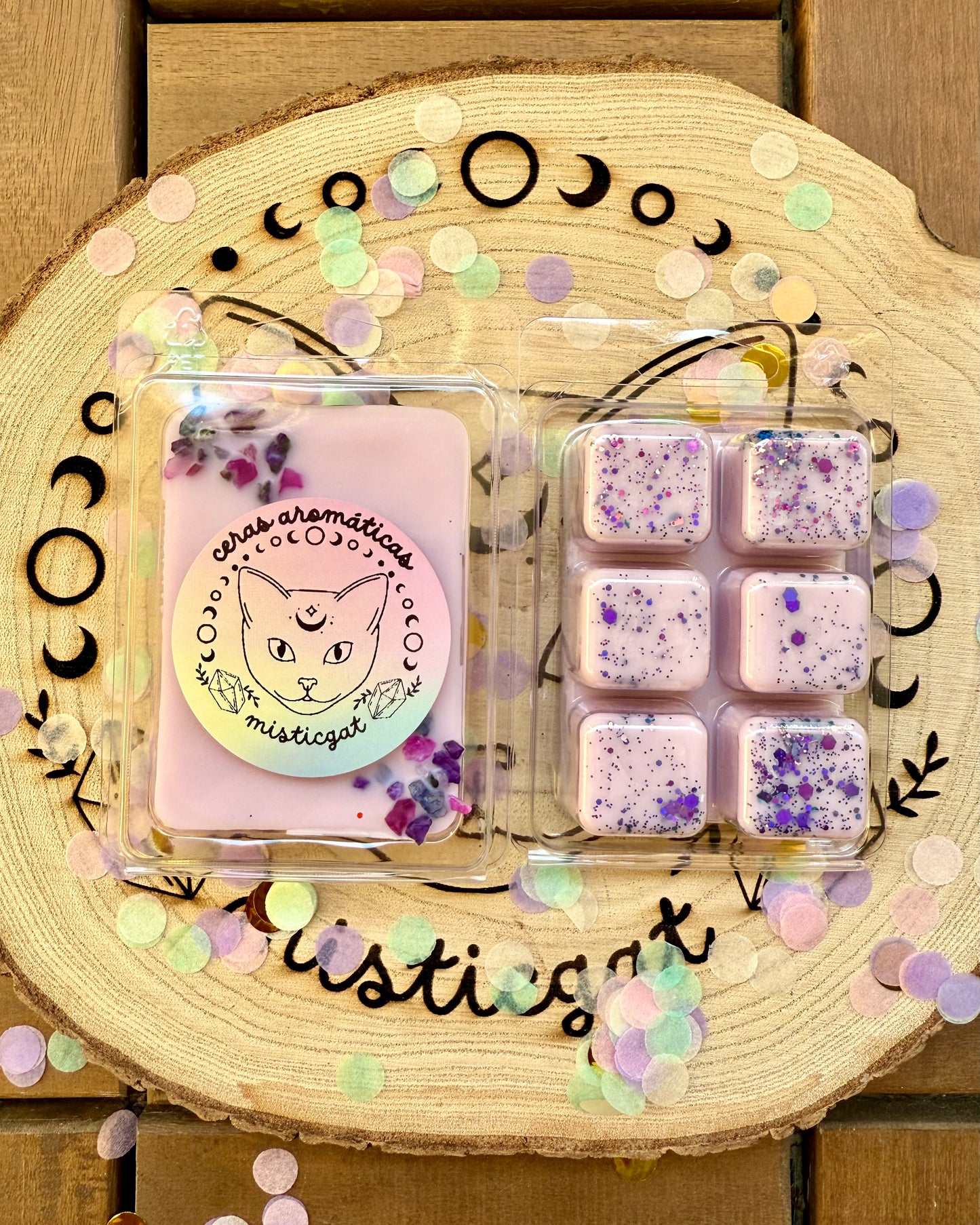 Ceras aromáticas 1er Aniversario Misticgat | Magia de gratitud y sueños cumplidos.