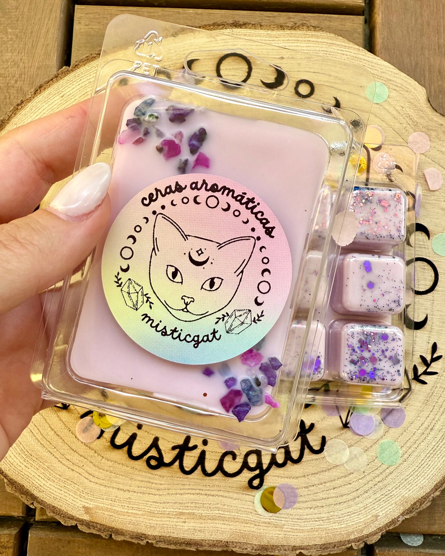 Ceras aromáticas 1er Aniversario Misticgat | Magia de gratitud y sueños cumplidos.