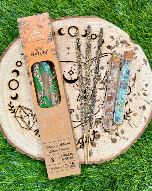 Incienso Aroma Nature Laurel y Palo Santo | Fortaleza y Protección.