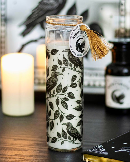 Vela pilar Cuervo  | Misterio y magia para tu altar.