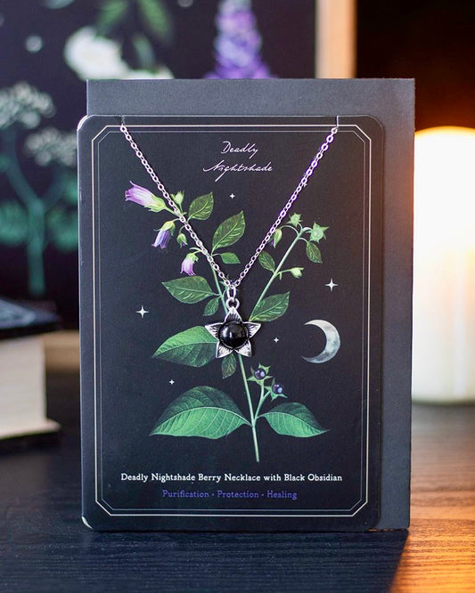 Collar Belladona Obsidiana | Elegancia Protectora y Energía Profunda.