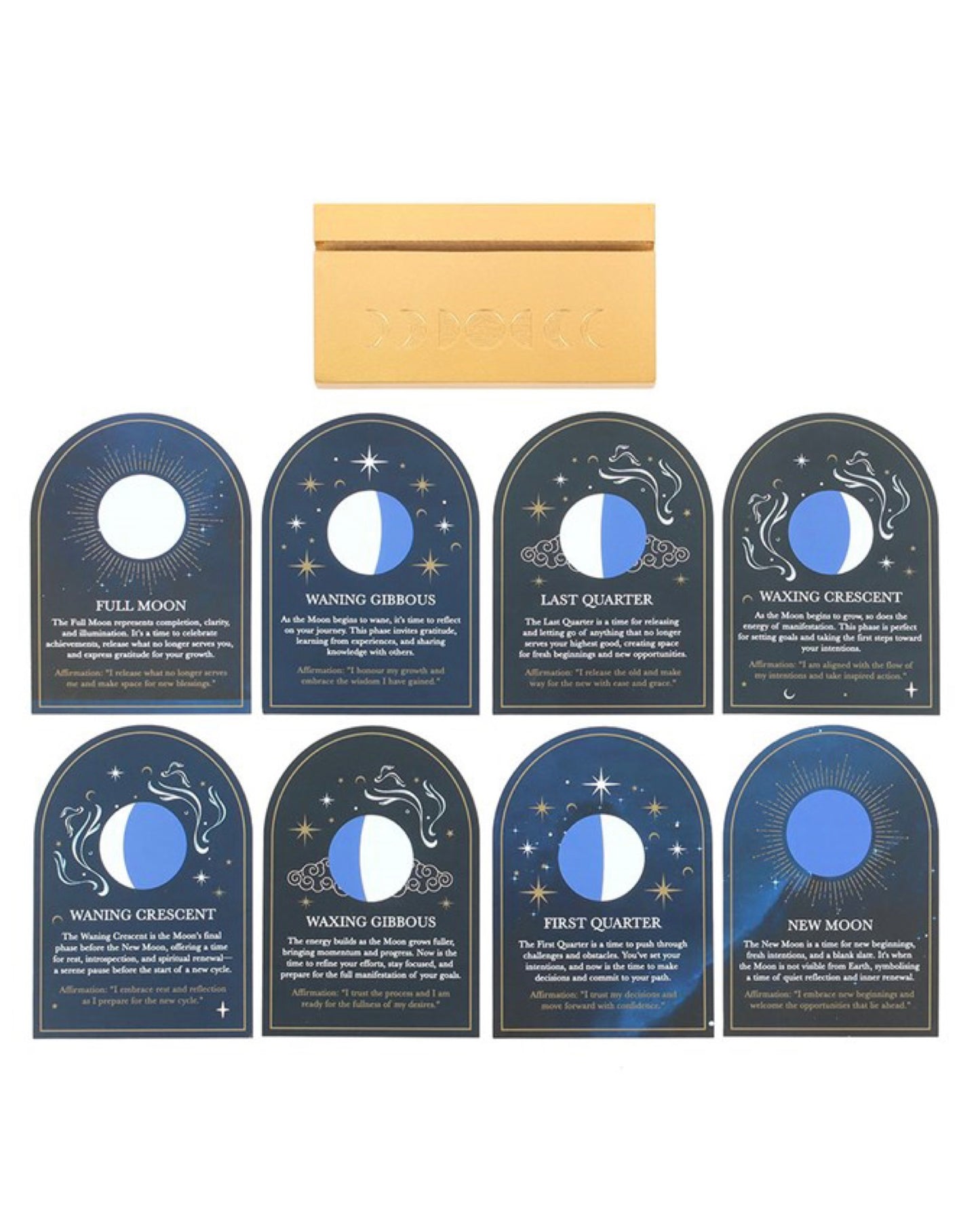 Set Fases Lunares Blue Moon| Inspiración diaria bajo la luz de la luna.